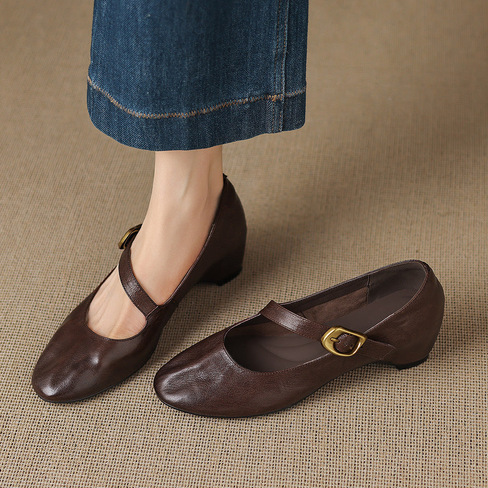 Quira | Round Toe Mary Jane Flat