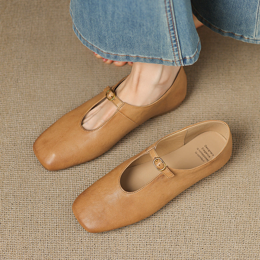 Elspeth | High Vamp Mary Jane Flat