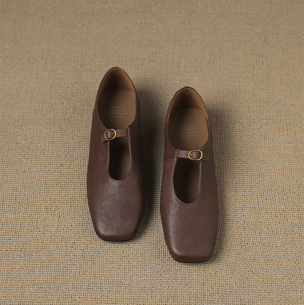 Elspeth | High Vamp Mary Jane Flat