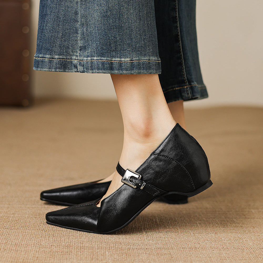 Tamsin | Pointed Toe Mary Jane Flat