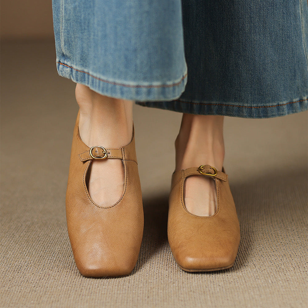 Elspeth | High Vamp Mary Jane Flat