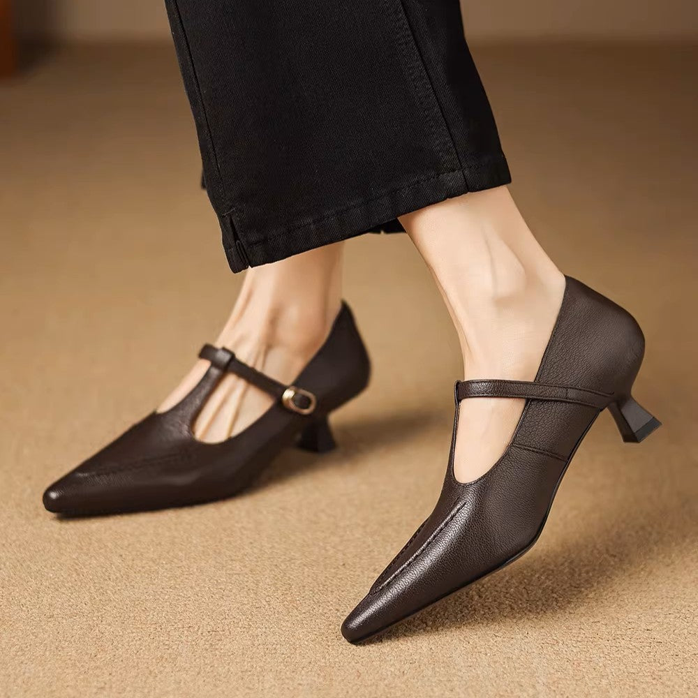 Tirea | Leather Heels