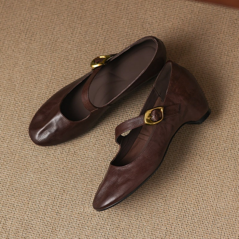 Quira | Round Toe Mary Jane Flat