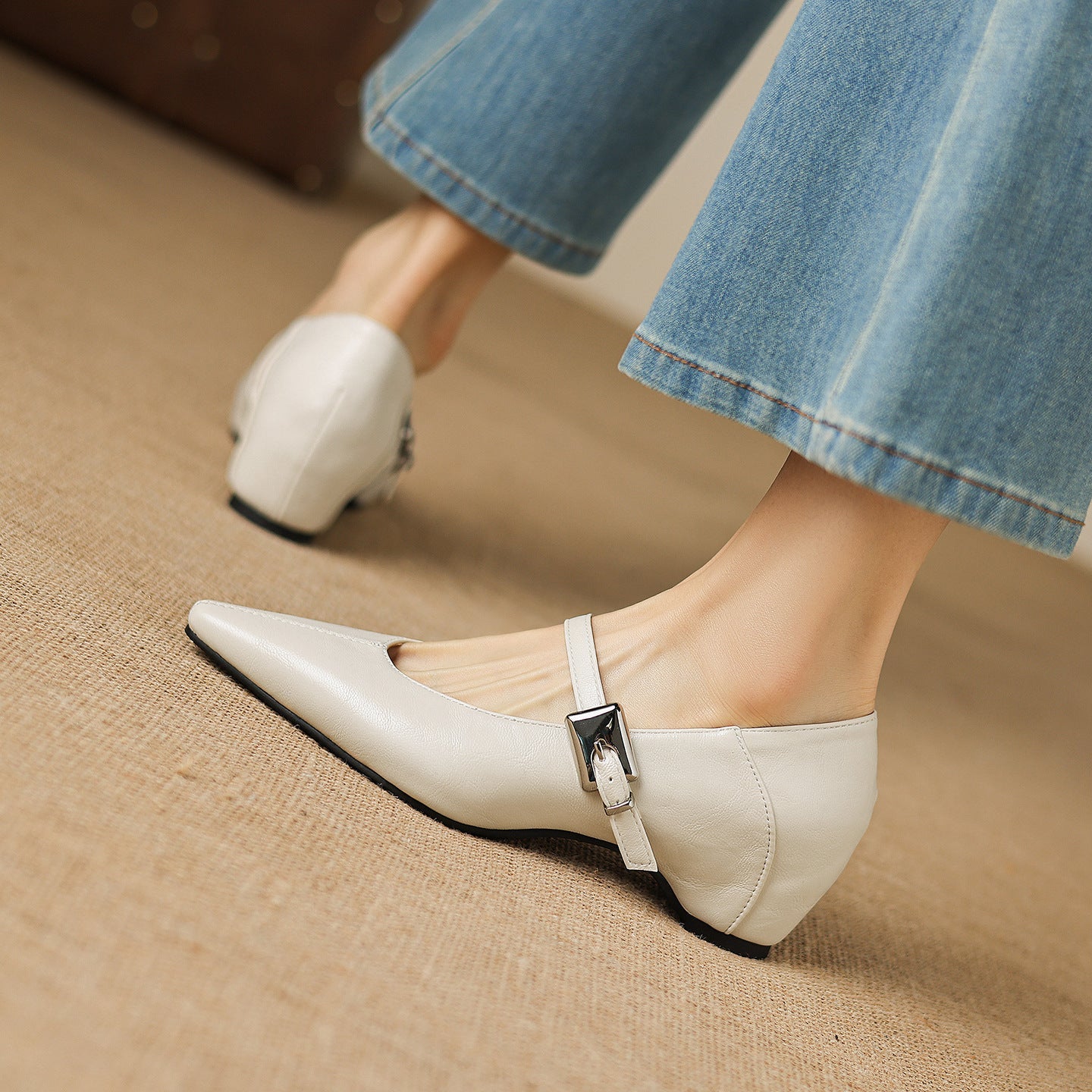 Tamsin | Pointed Toe Mary Jane Flat