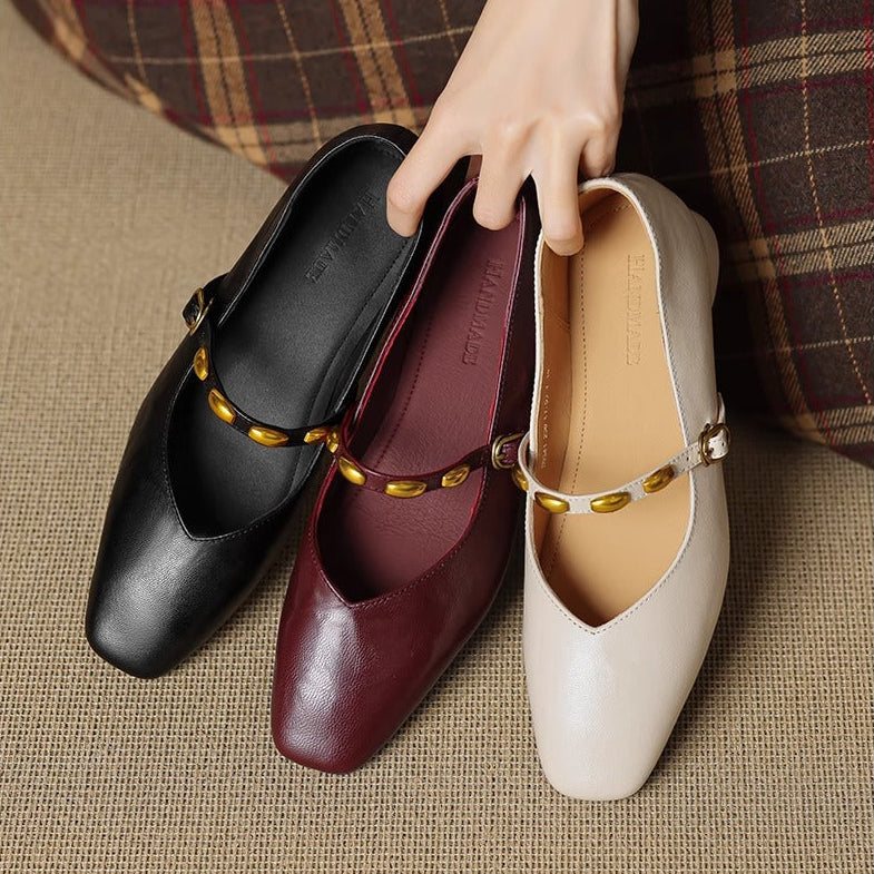Zyra | Leather Flats