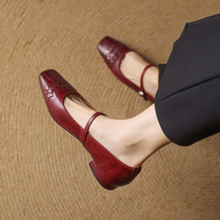 Verity | Square Toe Mary Jane Flat