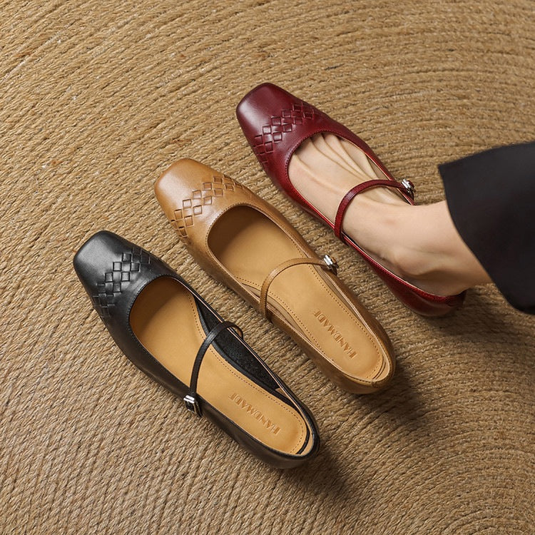 Verity | Square Toe Mary Jane Flat