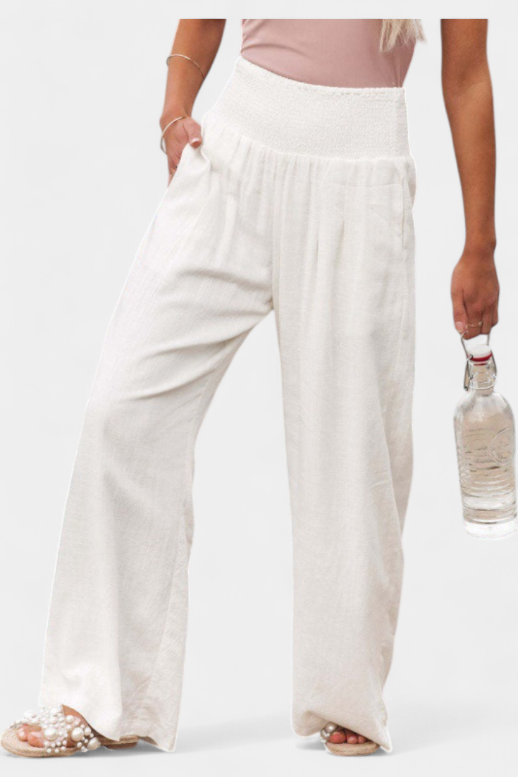 Alexia | Cotton and Linen Pants with Flowing Cut