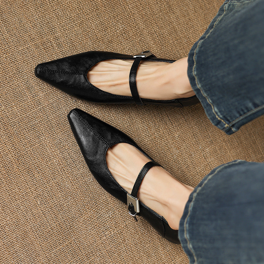 Tamsin | Pointed Toe Mary Jane Flat