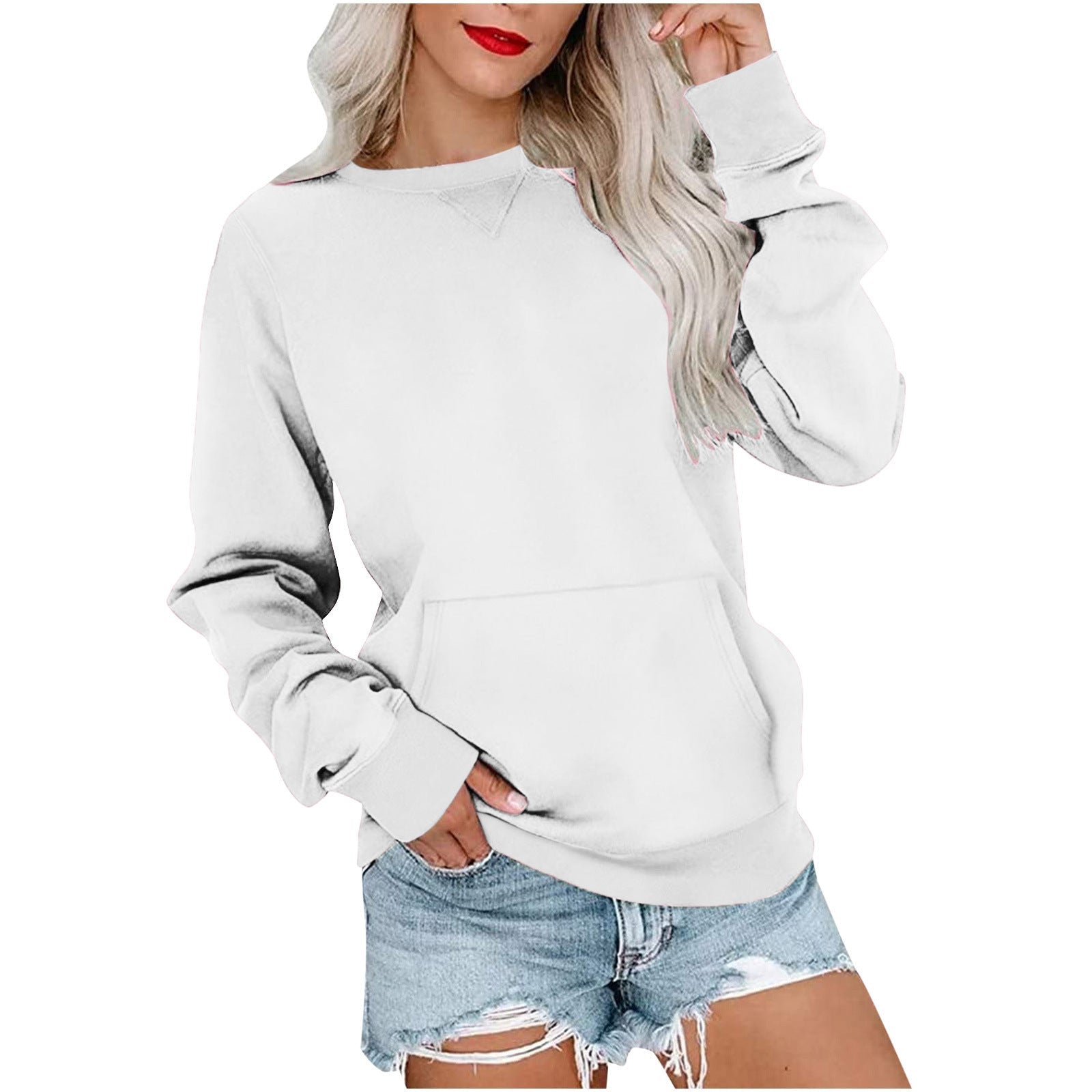 ERMA™ - Women's Lightweight Crewneck Hoodless Sweatshirt