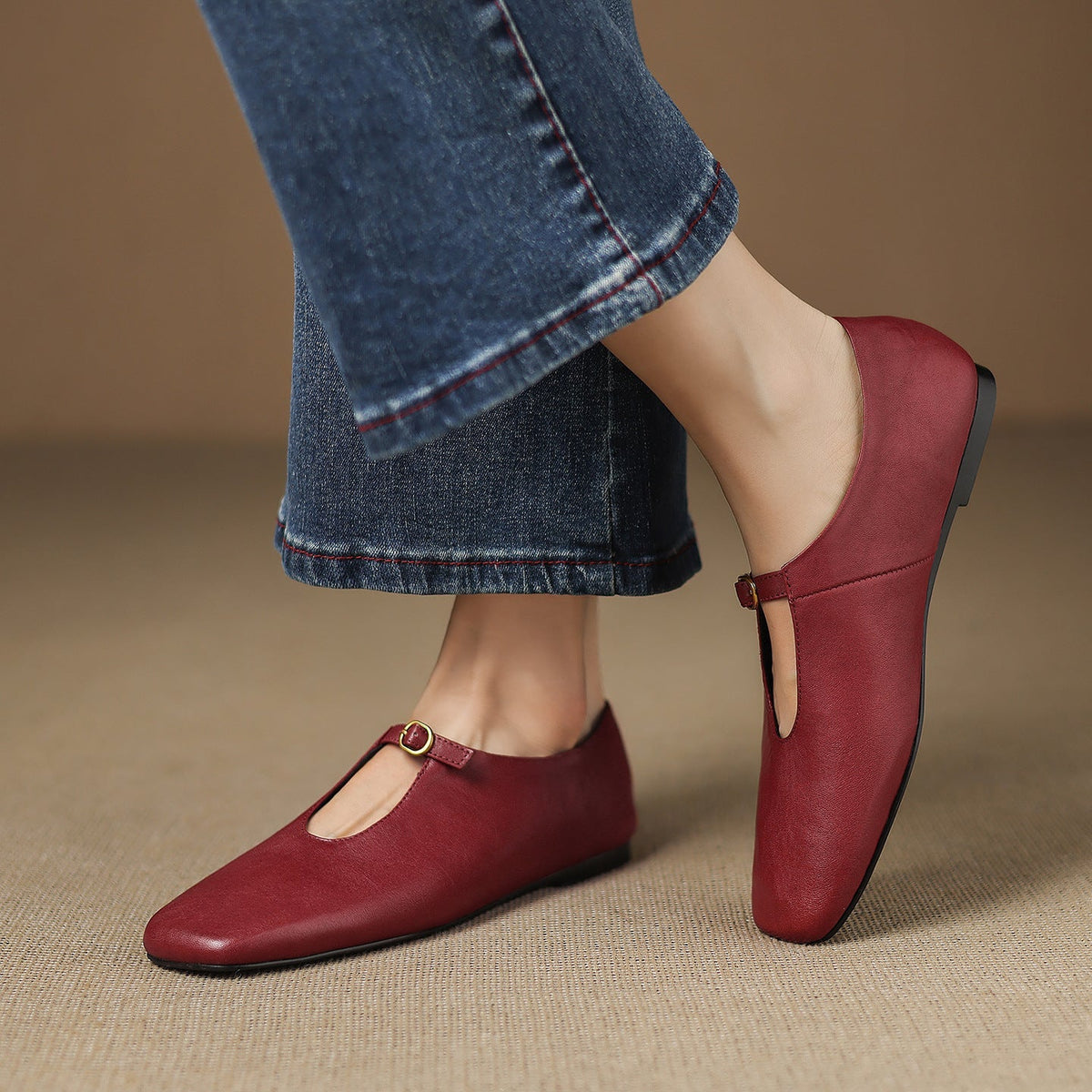 Elspeth | High Vamp Mary Jane Flat