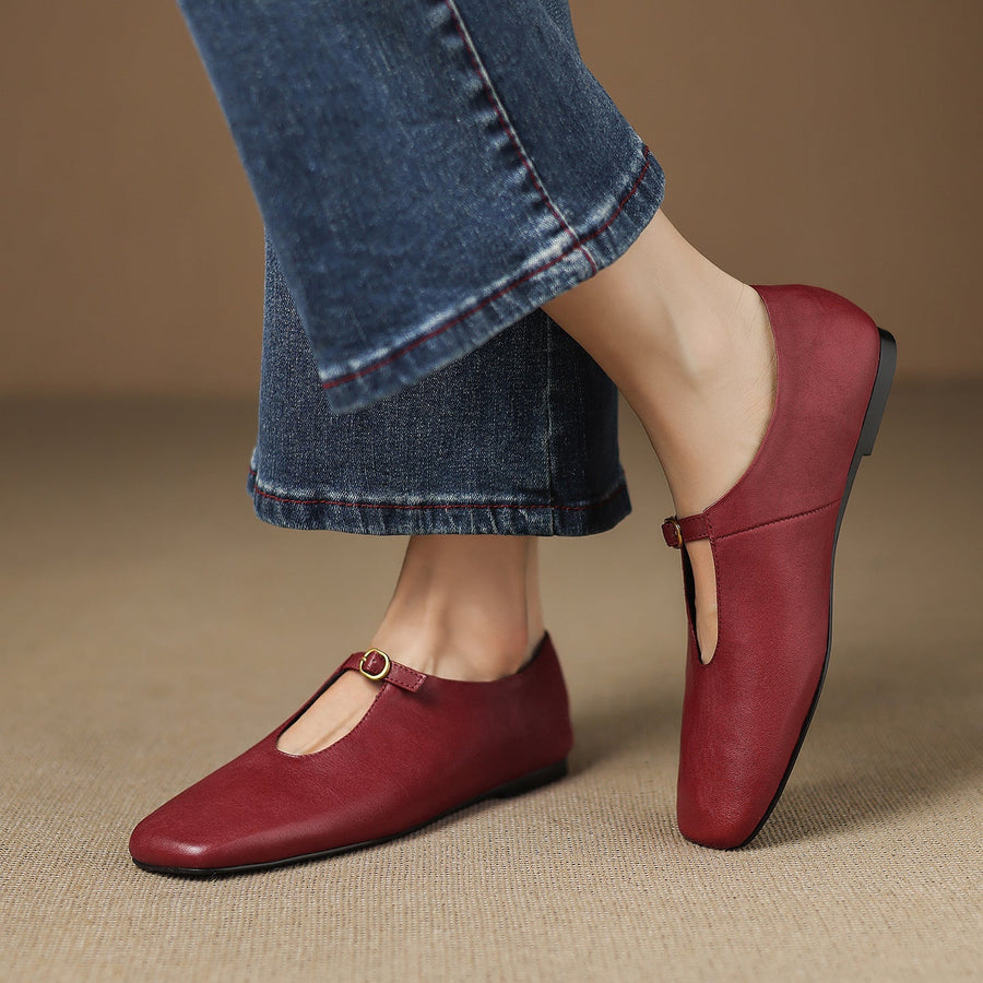 Elspeth | High Vamp Mary Jane Flat