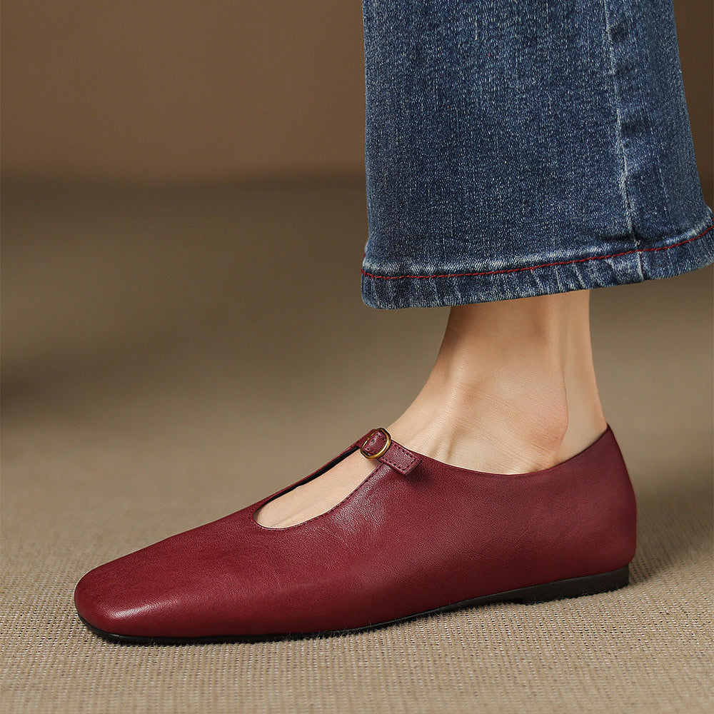 Elspeth | High Vamp Mary Jane Flat