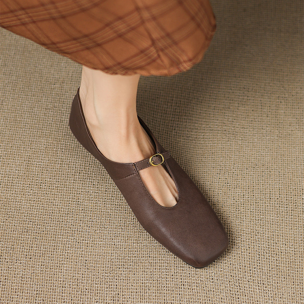 Elspeth | High Vamp Mary Jane Flat