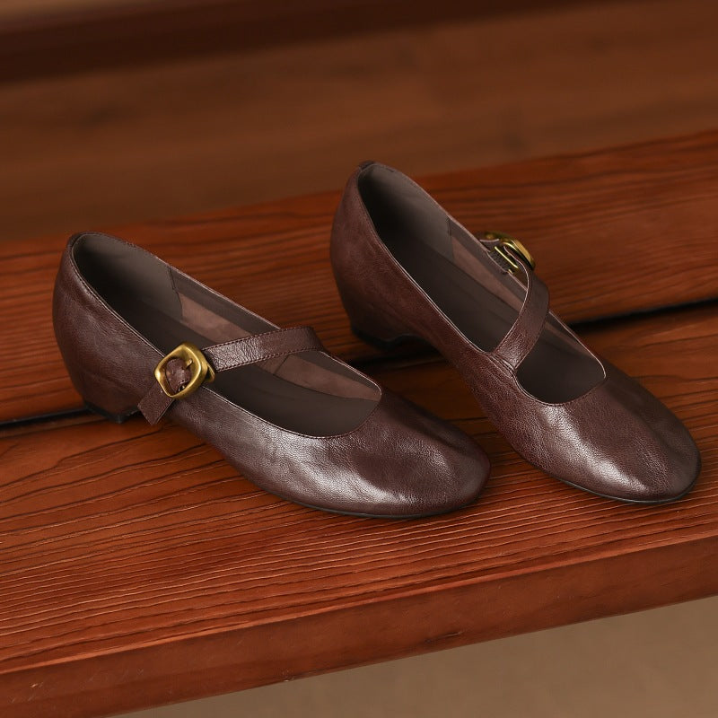 Quira | Round Toe Mary Jane Flat