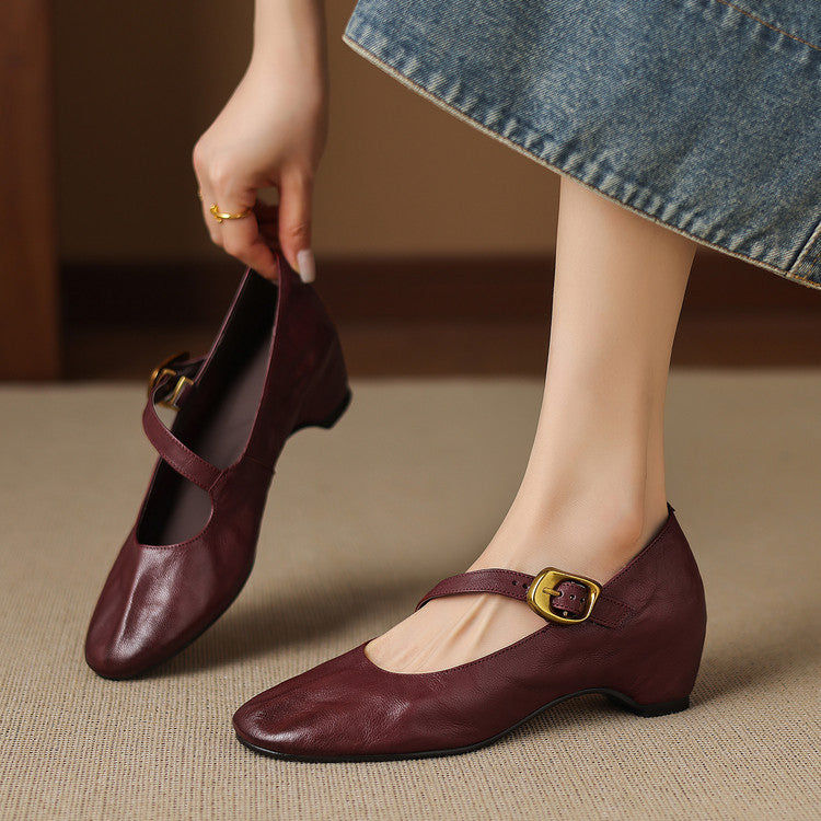 Quira | Round Toe Mary Jane Flat