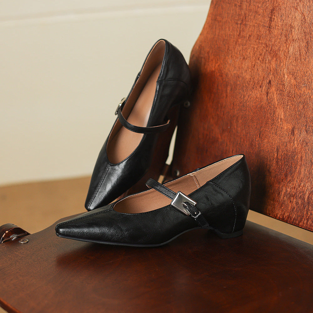 Tamsin | Pointed Toe Mary Jane Flat