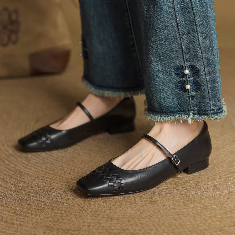 Verity | Square Toe Mary Jane Flat