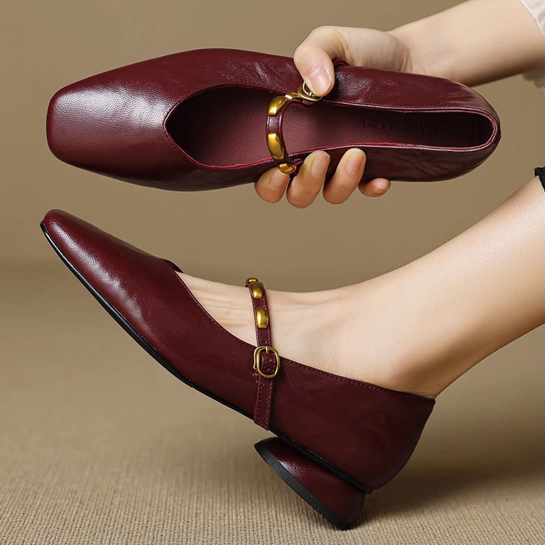 Zyra | Leather Flats