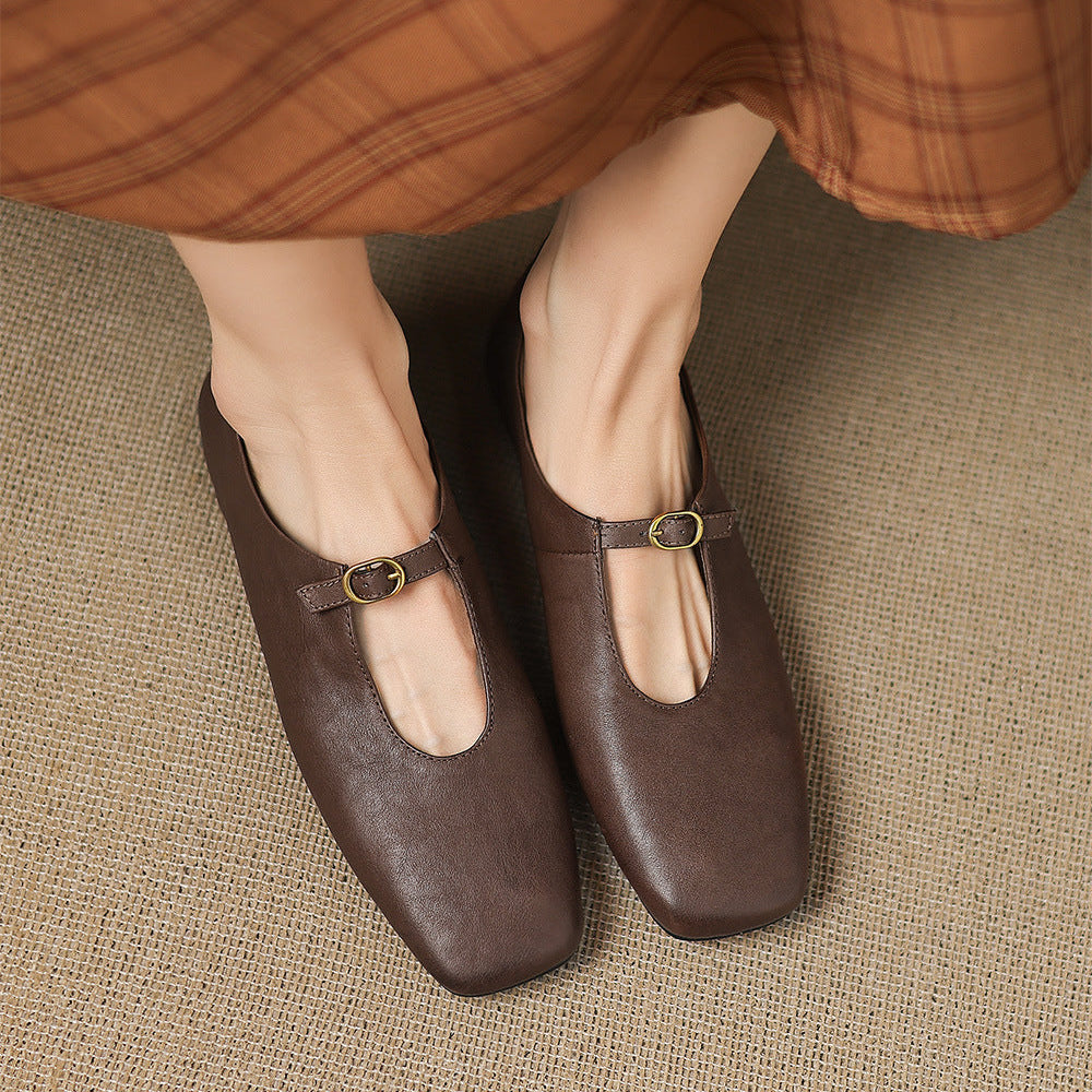 Elspeth | High Vamp Mary Jane Flat