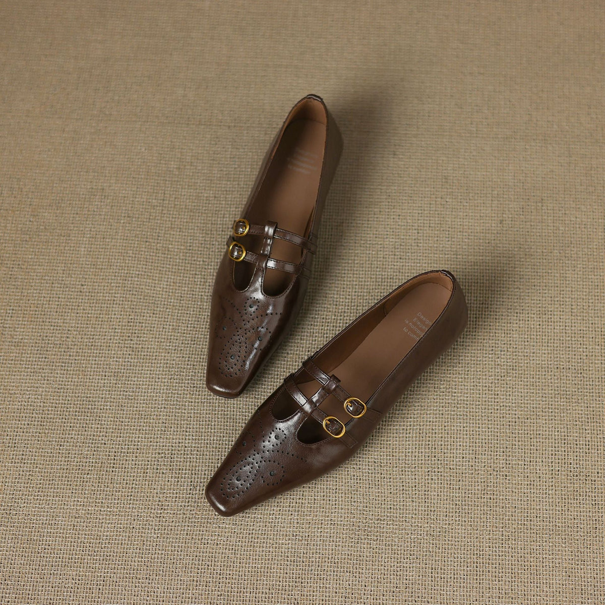 Ceyla | Brogued Double Strap Mary Jane Flat