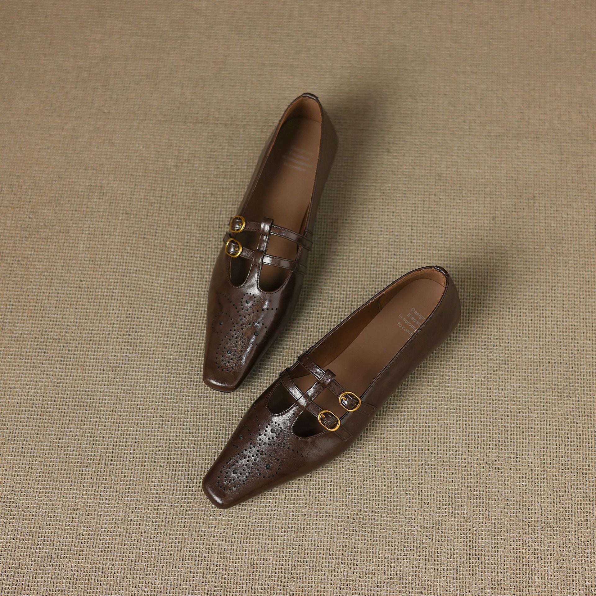 Ceyla | Brogued Double Strap Mary Jane Flat