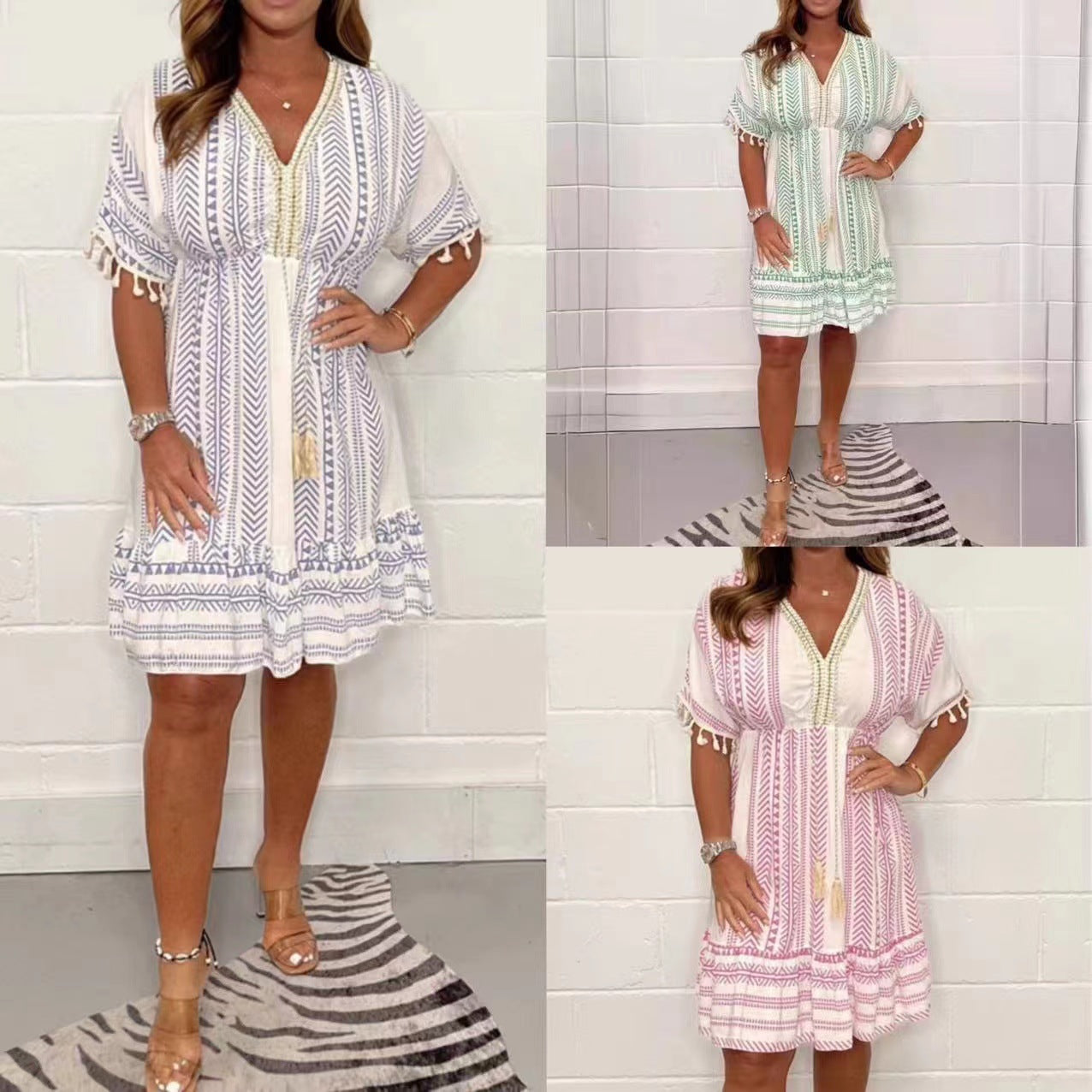 Cecilia | Vintage Ethnic Print Boho Dress