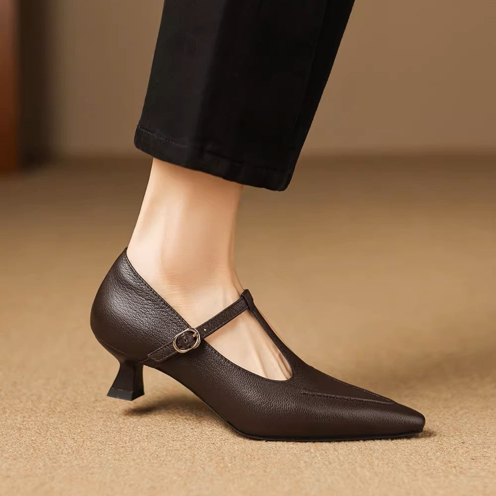 Tirea | Leather Heels