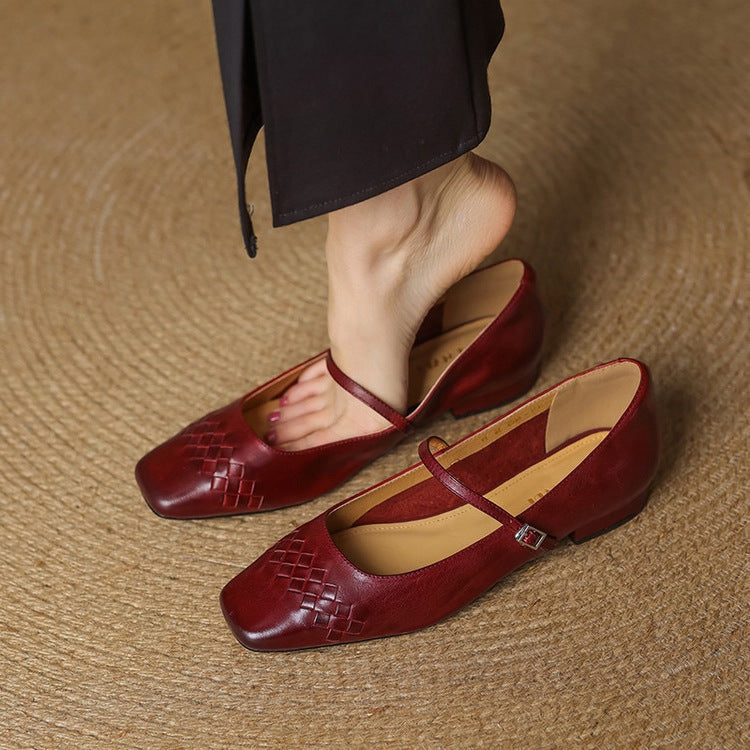 Verity | Square Toe Mary Jane Flat