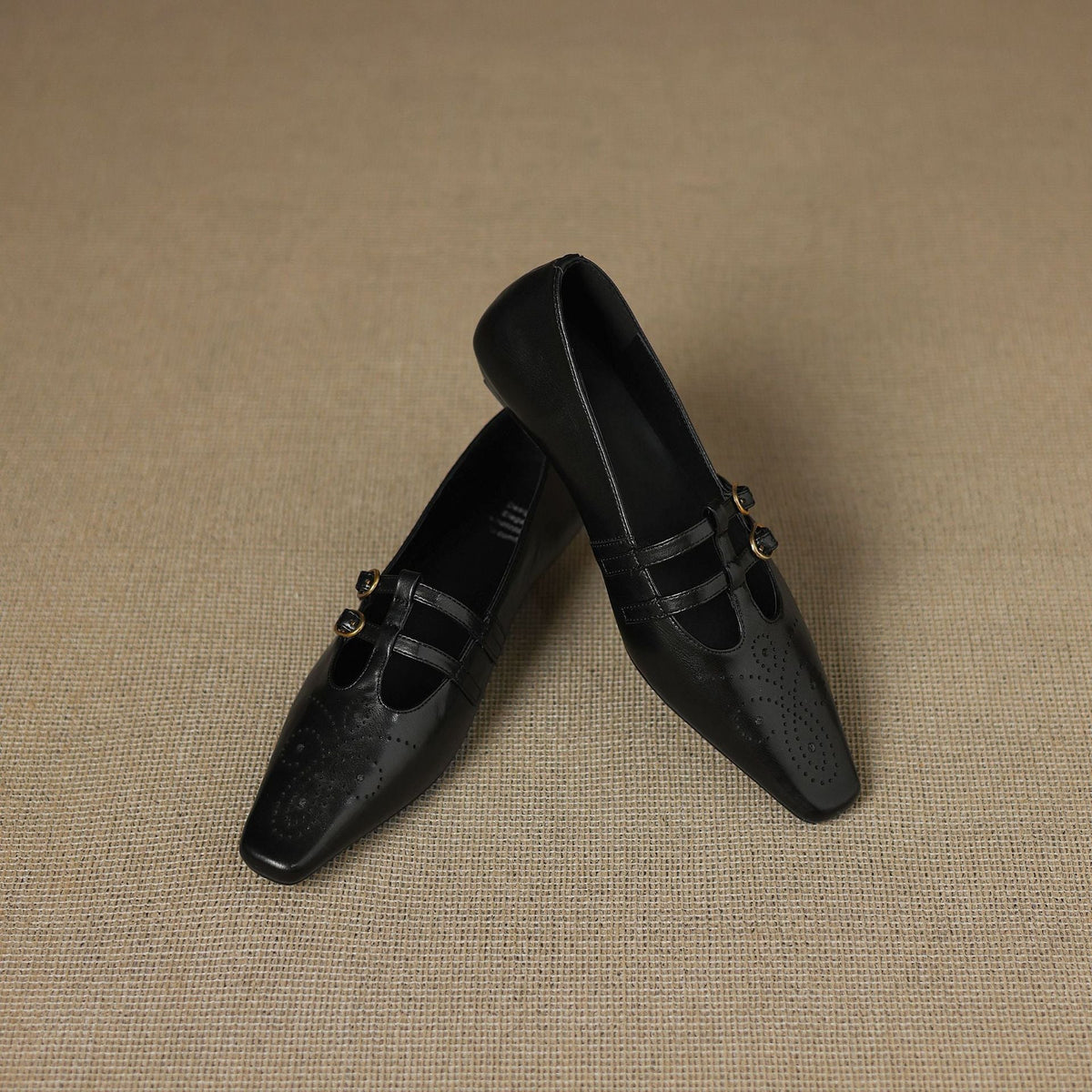 Ceyla | Brogued Double Strap Mary Jane Flat