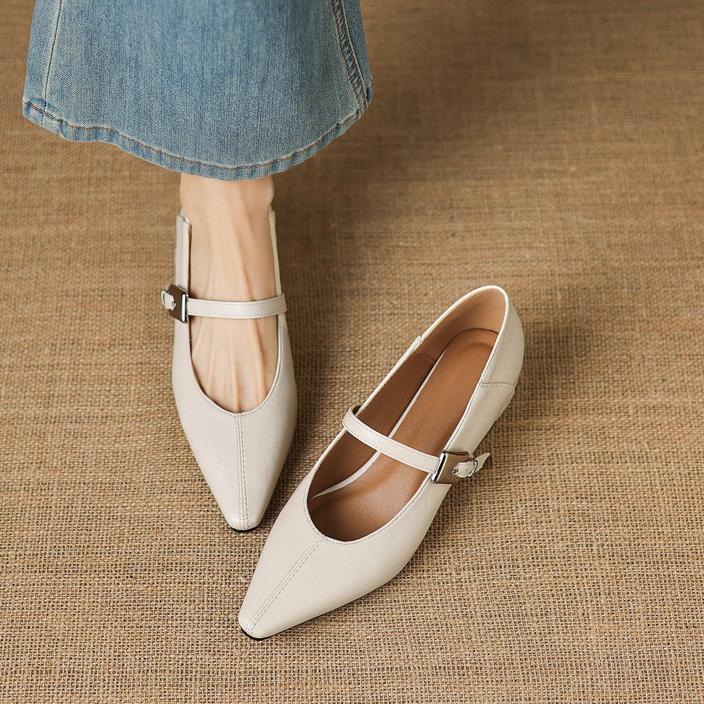 Tamsin | Pointed Toe Mary Jane Flat