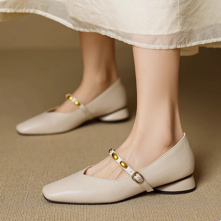 Zyra | Leather Flats