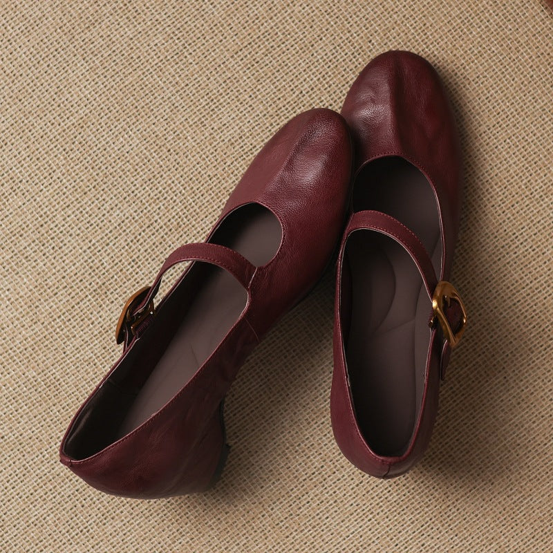 Quira | Round Toe Mary Jane Flat