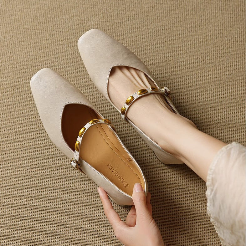 Zyra | Leather Flats