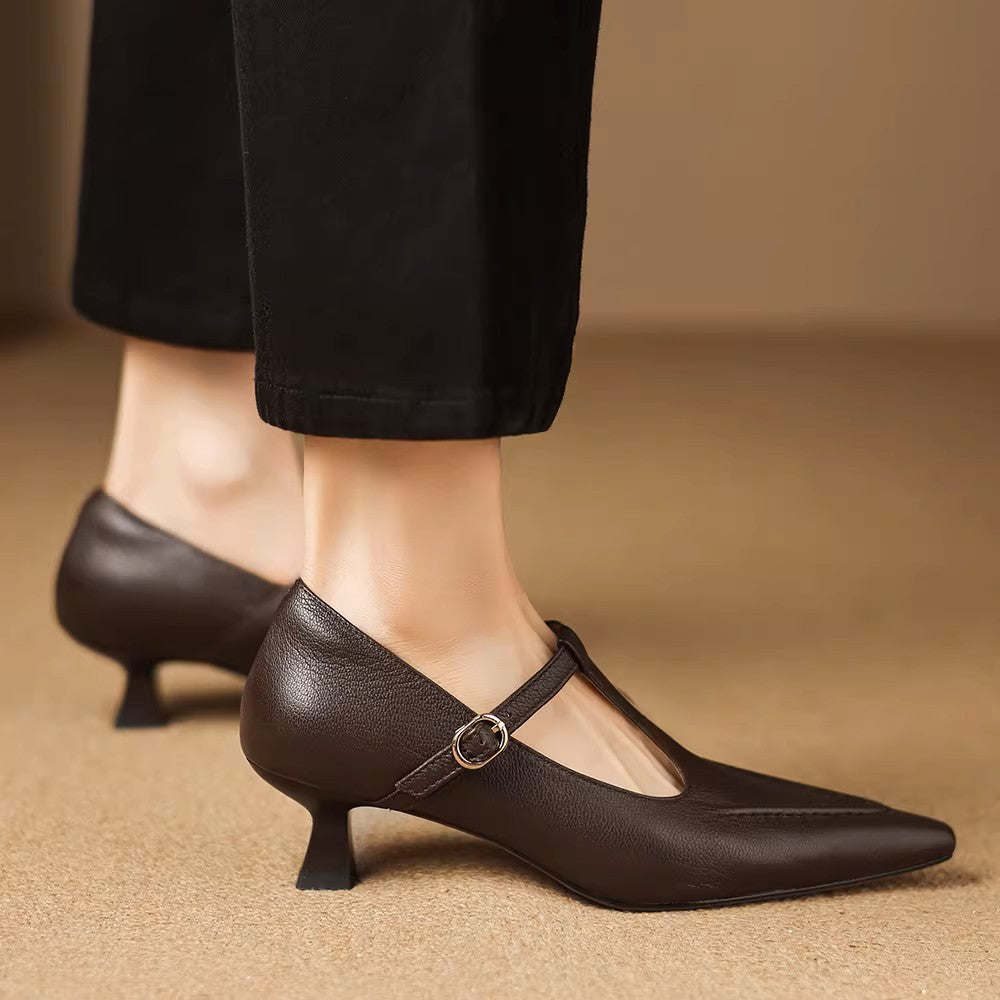 Tirea | Leather Heels