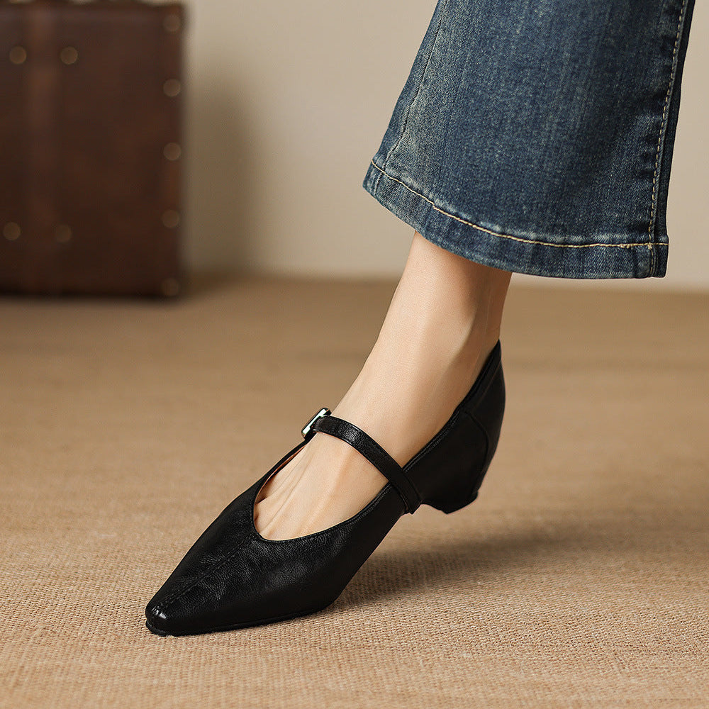 Tamsin | Pointed Toe Mary Jane Flat