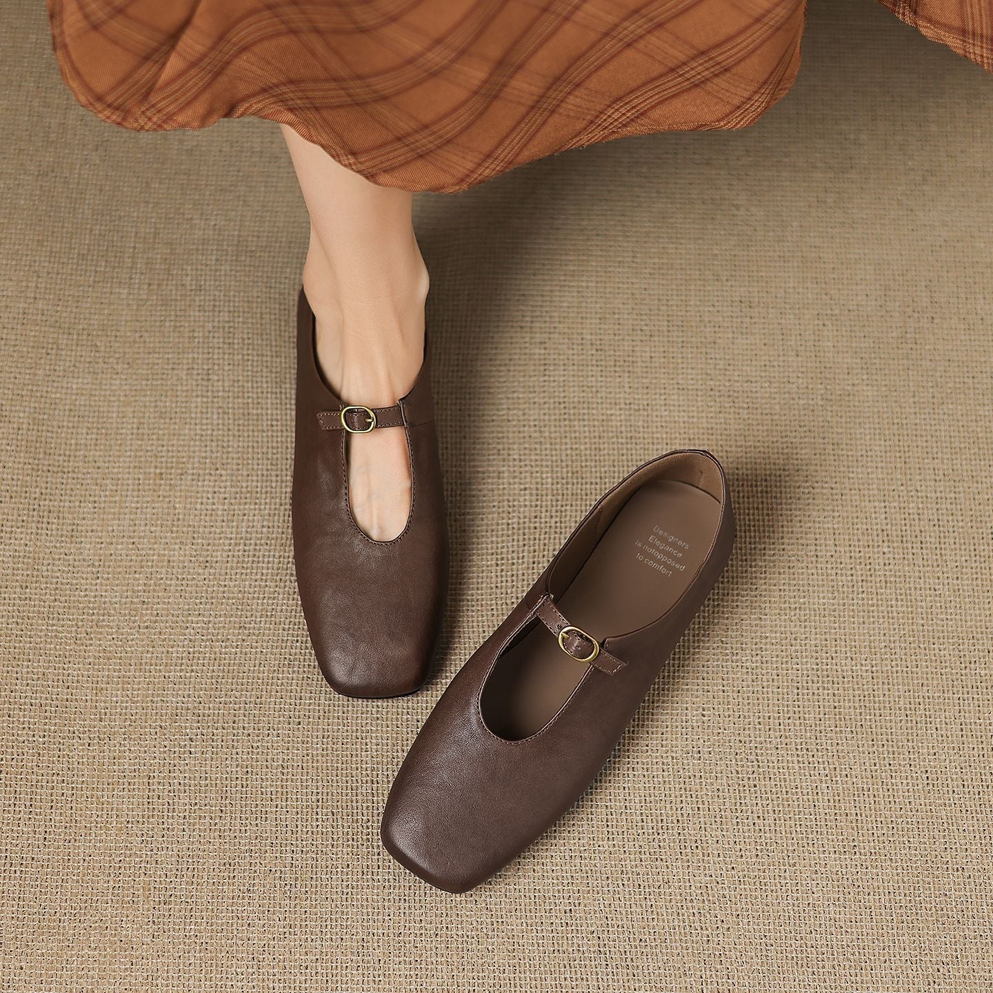 Elspeth | High Vamp Mary Jane Flat