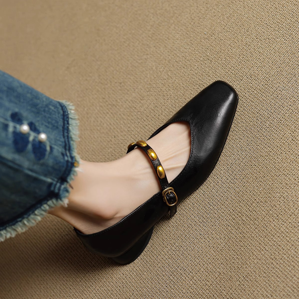Zyra | Leather Flats