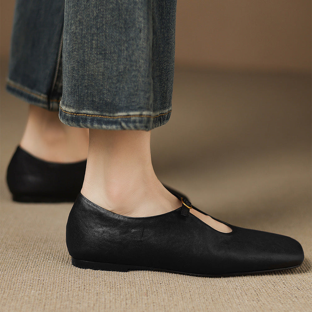 Elspeth | High Vamp Mary Jane Flat
