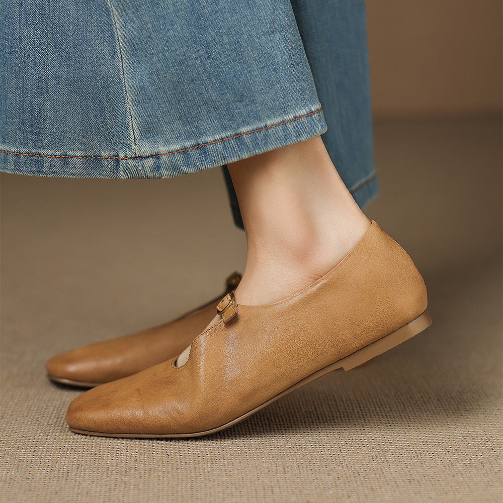 Elspeth | High Vamp Mary Jane Flat