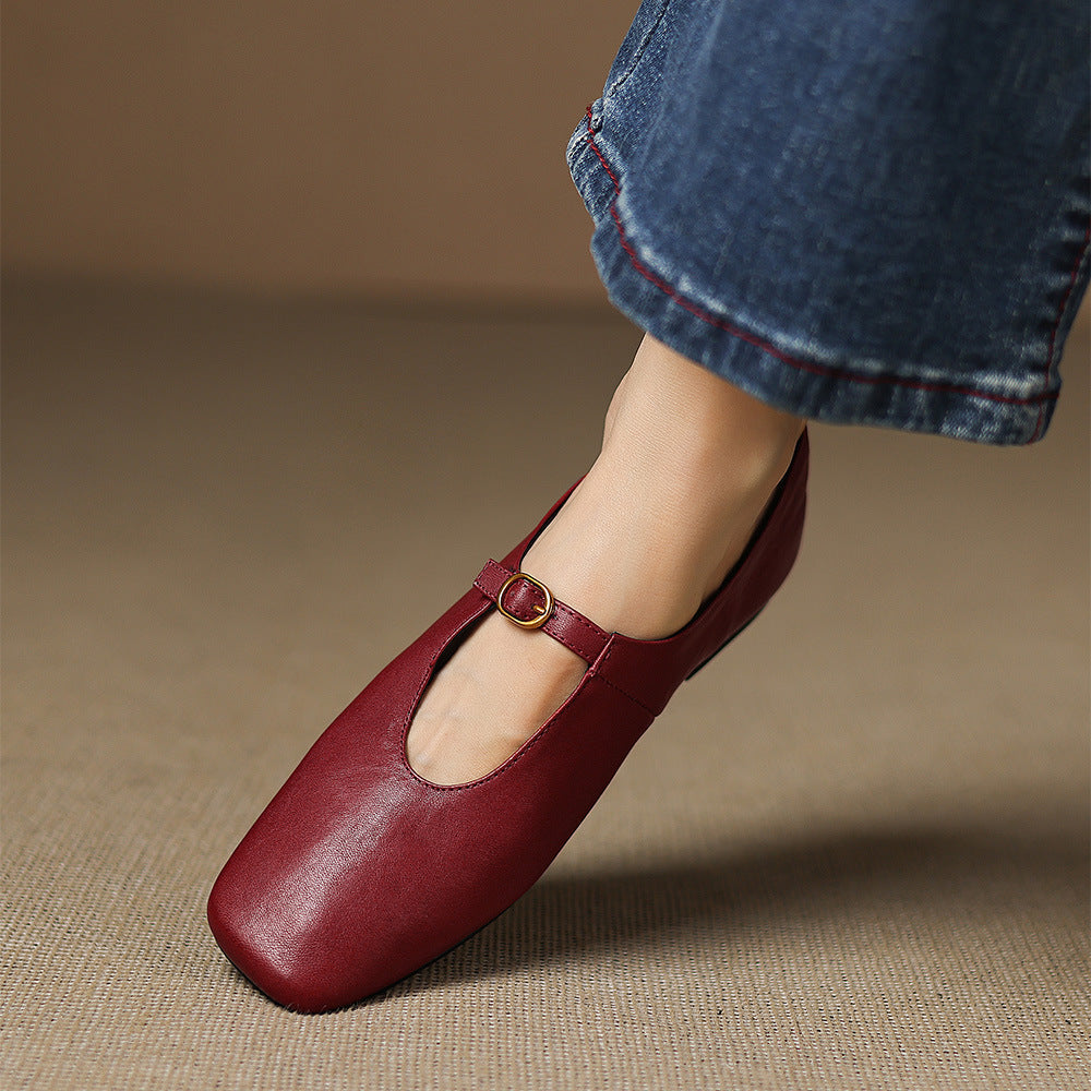 Elspeth | High Vamp Mary Jane Flat