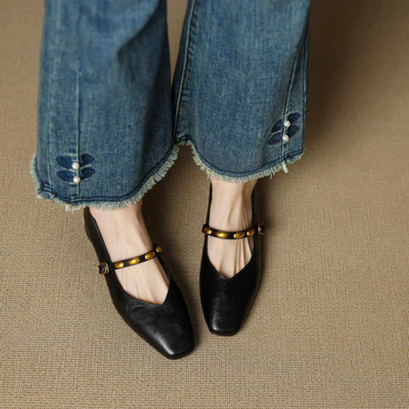 Zyra | Leather Flats