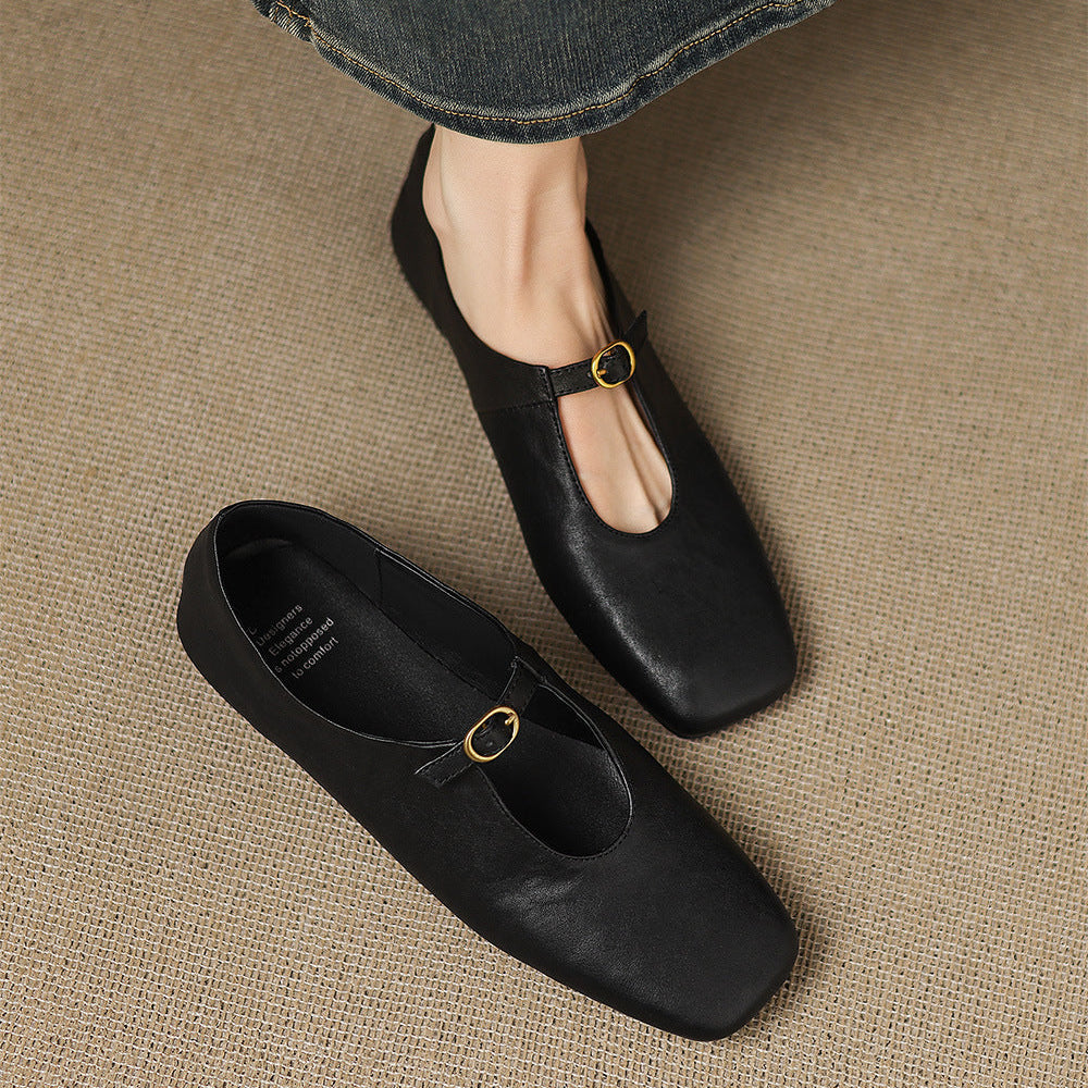 Elspeth | High Vamp Mary Jane Flat
