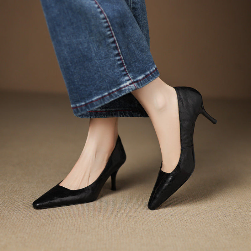 Zala | Leather Heels