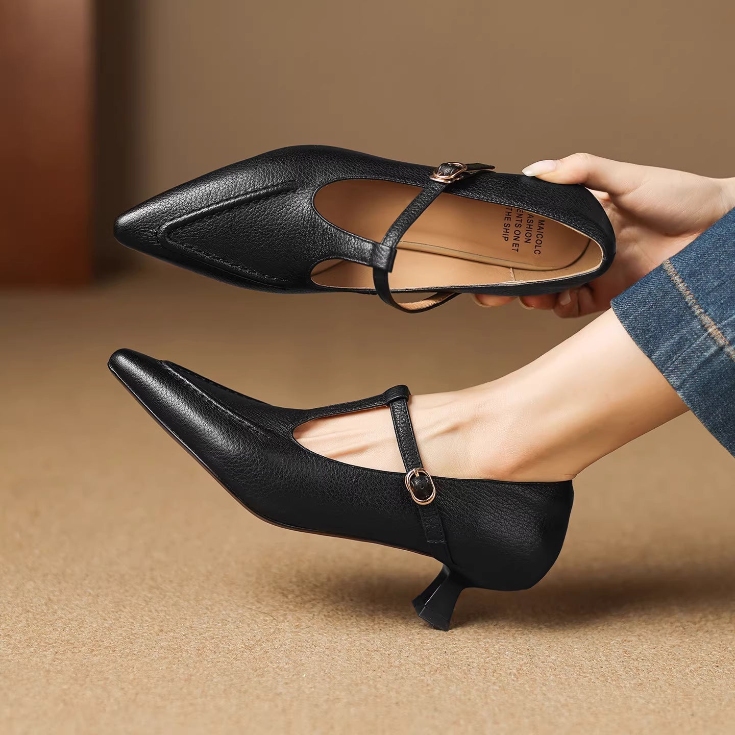 Tirea | Leather Heels