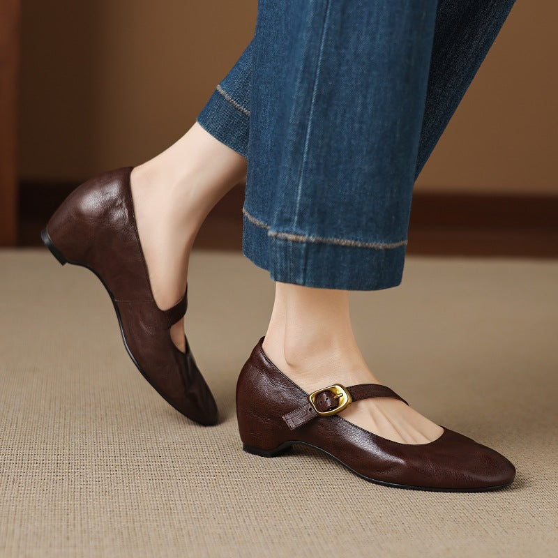 Quira | Round Toe Mary Jane Flat