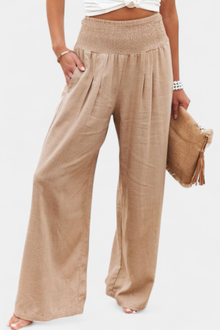 Alexia | Cotton and Linen Pants with Flowing Cut