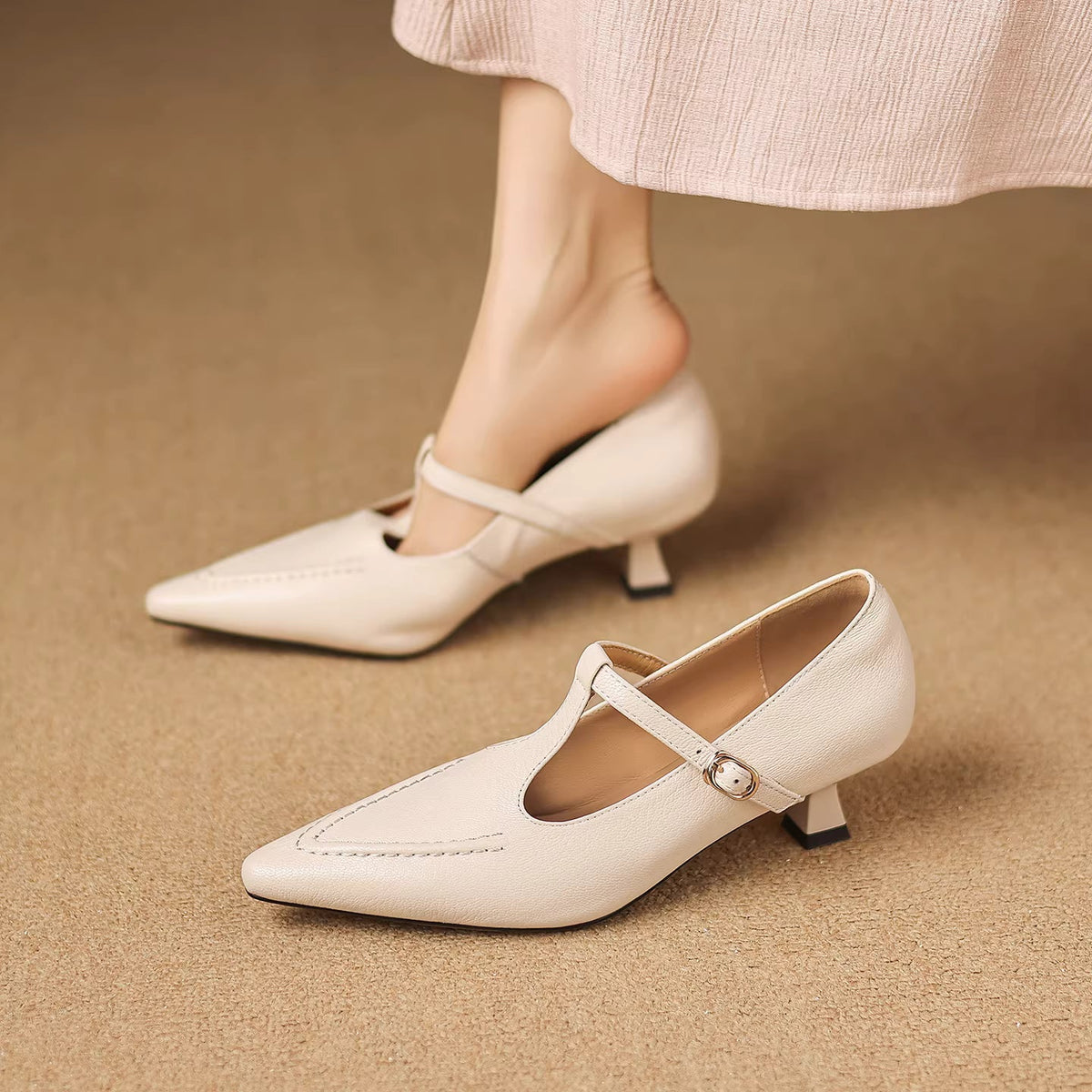 Tirea | Leather Heels