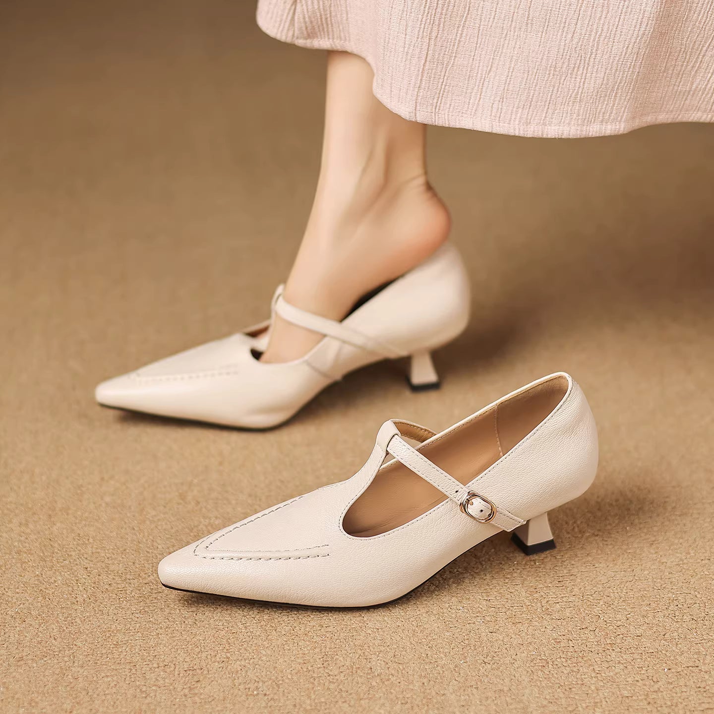 Tirea | Leather Heels