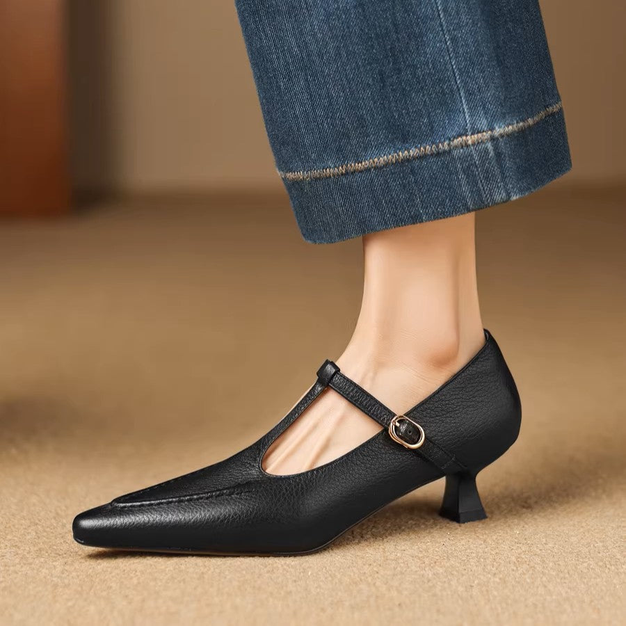 Tirea | Leather Heels